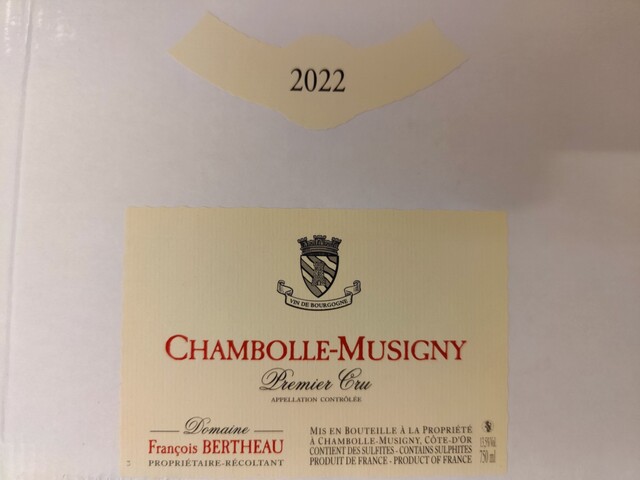 Francois Bertheau Chambolle Musigny 1er Cru, 2022