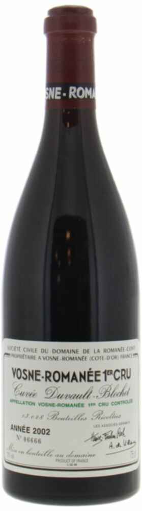 De La Romanee Conti Vosne Romanee Cuvee Duvault Blochet 2002