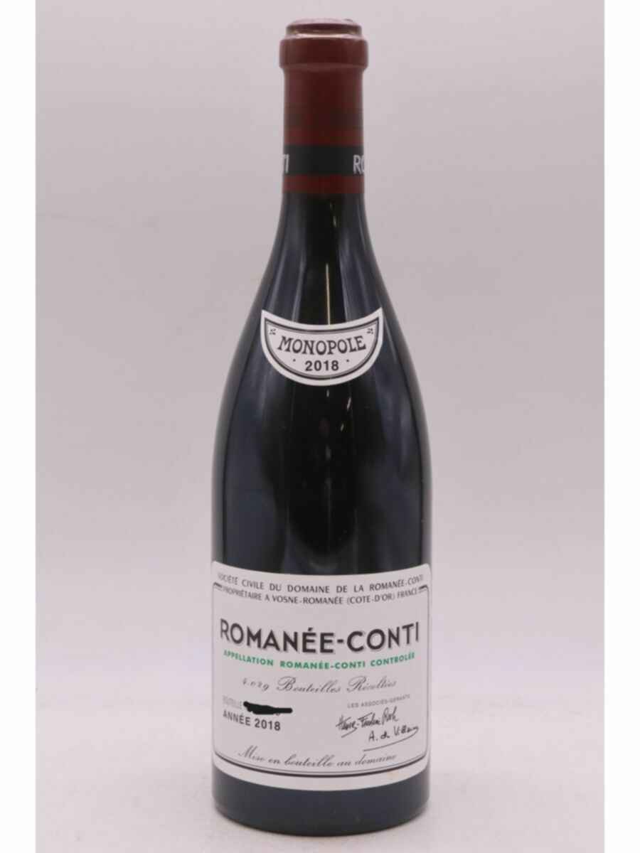 De La Romanee Conti Romanee Conti Grand Cru 2018